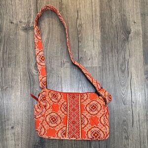 VERA BRADLEY orange Paprika triple zipper hobo crossbody tote
